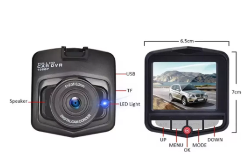 Cámara De Salpicadero Hd 1080p Para Coche 16 Gb