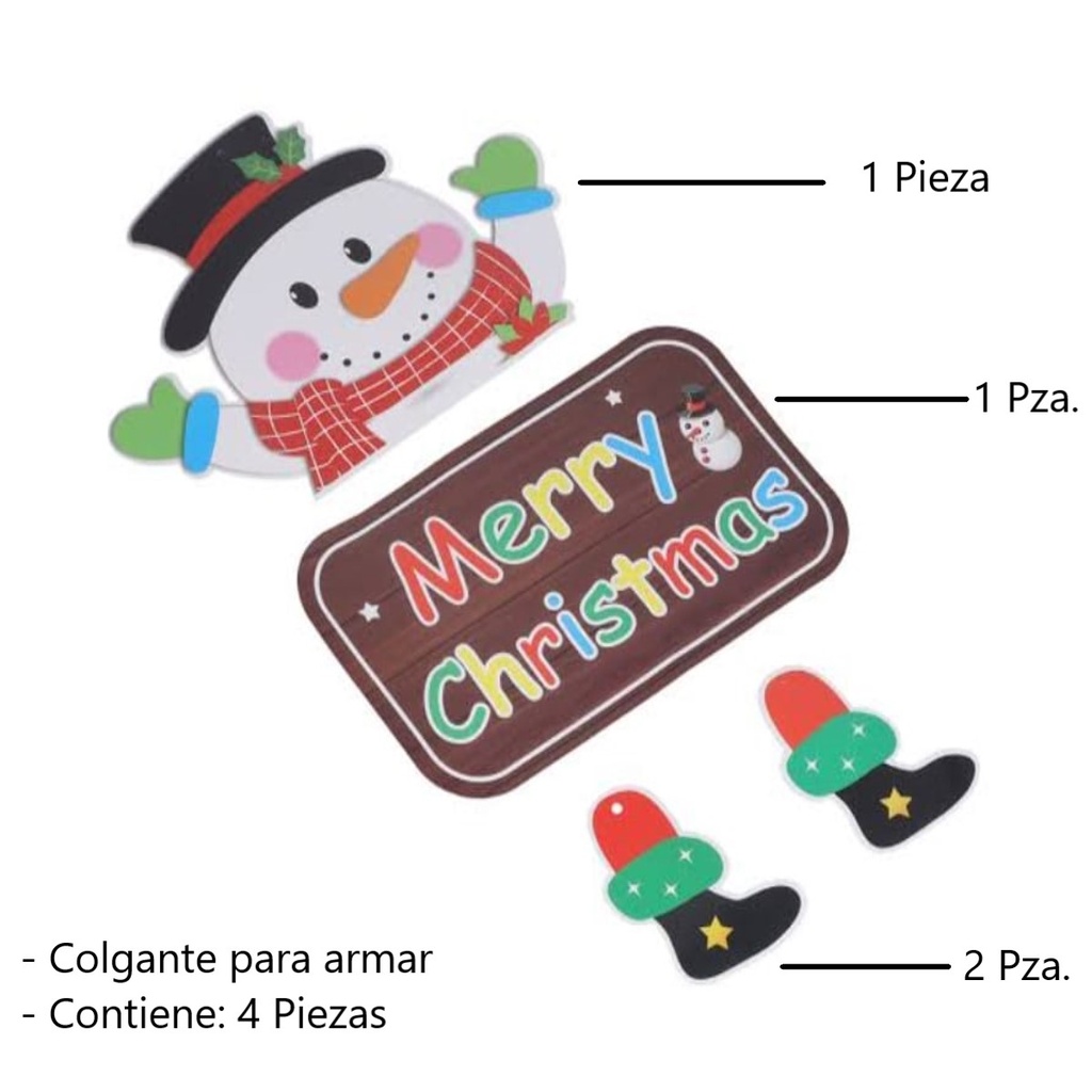Colgante Armable Navideño Muñeco de Nieve Drop 002