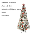 Árbol de Navidad Artificial Member's Mark con Esferas 2.43 m Drop 002