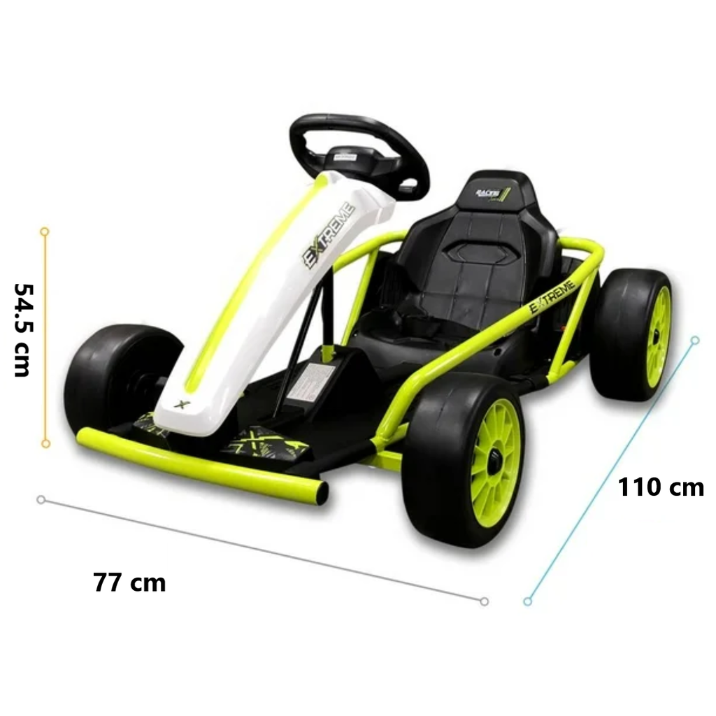 Carrito Go Kart Eléctrico Rush 360 Verde Electrico Drop002