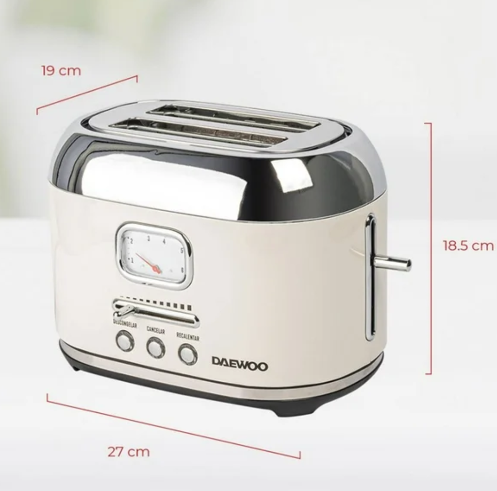 Tostador Daewoo Retro Breakfast 2 Rebanadas Drop002