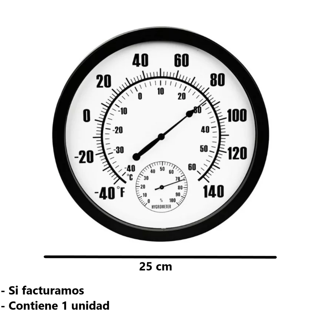 Higrometro Termometro Analogo 10 Pulgadas Casa Oficina Pared