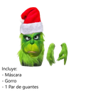 Máscara De Grinch Verde De Calidad, Cosplay De Navidad Y Halloween