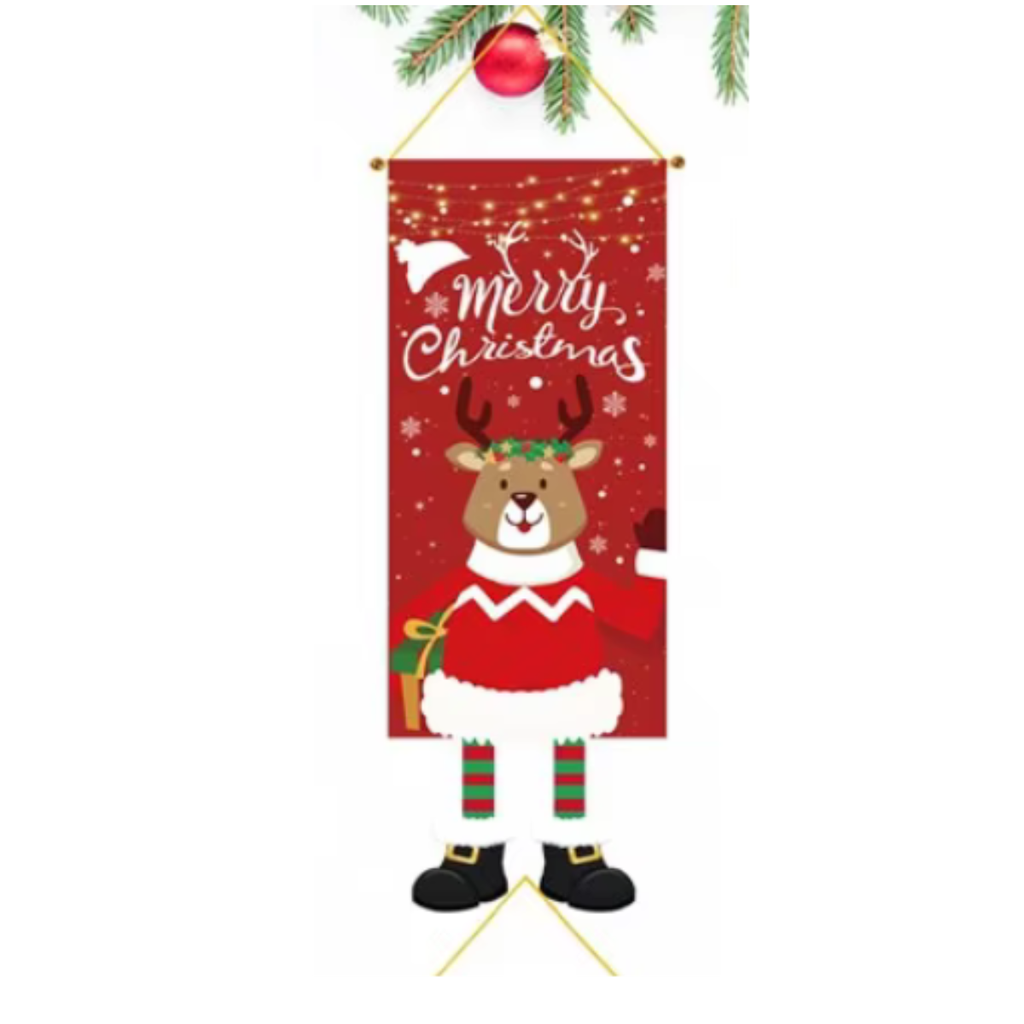 Bandera Colgante De Tela, Personajes Navideños