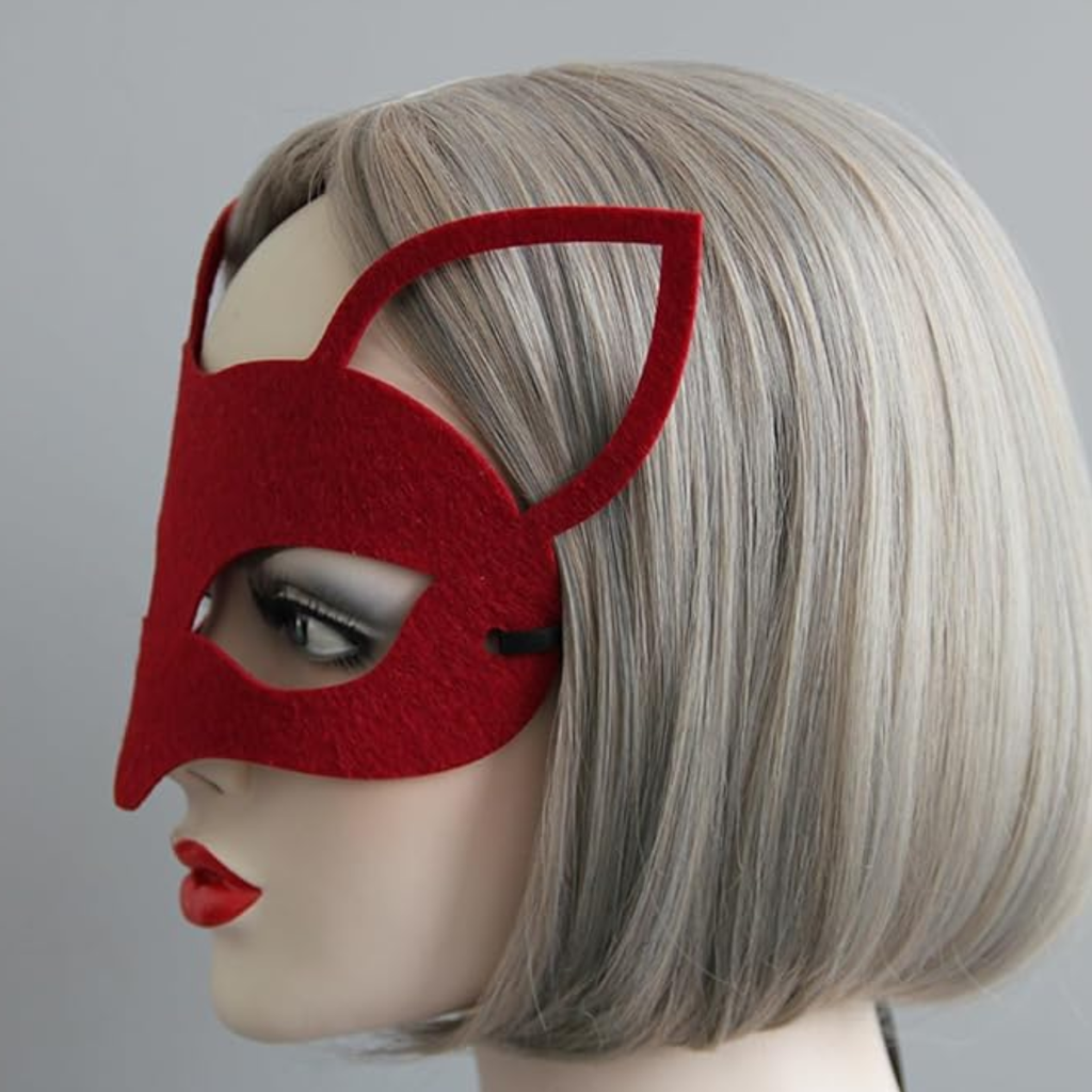 Máscara Sexy De Media Cara De Zorro Cosplay Rojo