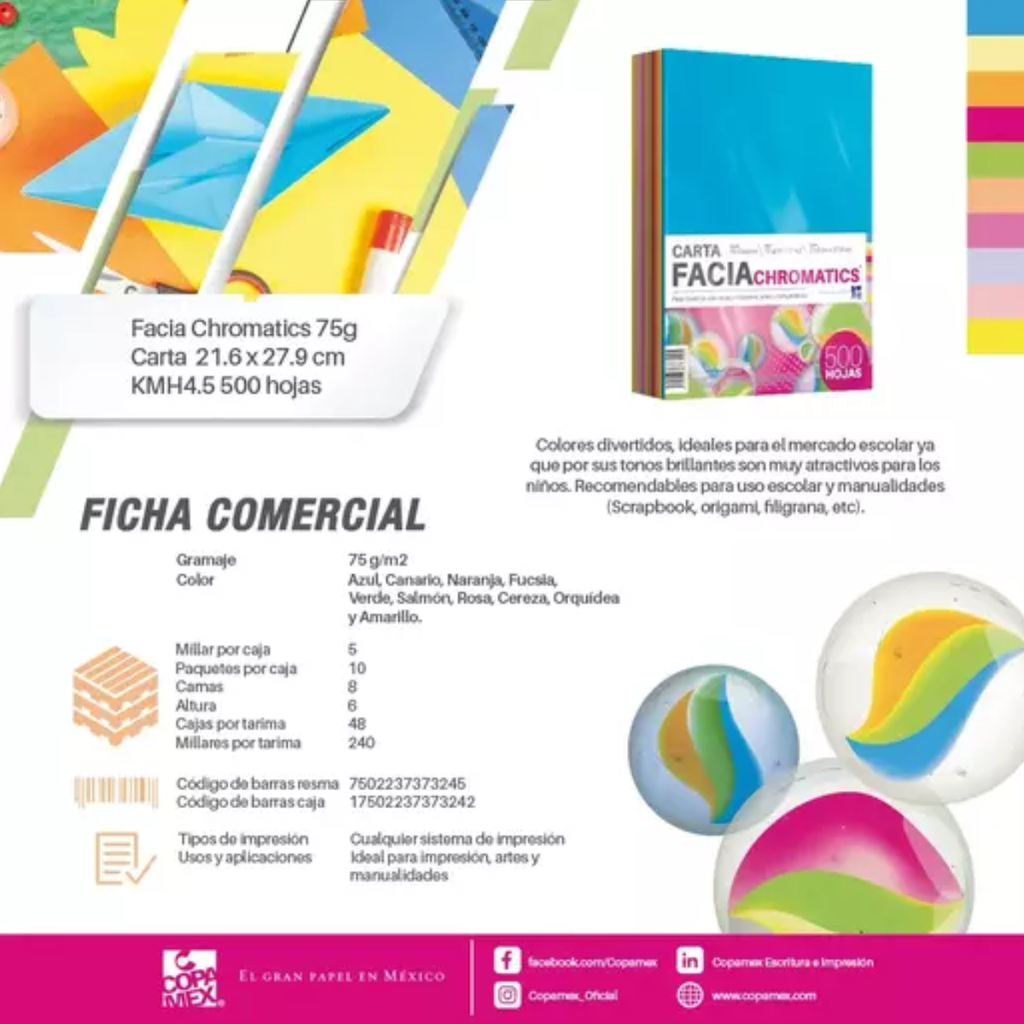 Papel Carta Chromatic Pq500 Drop 009
