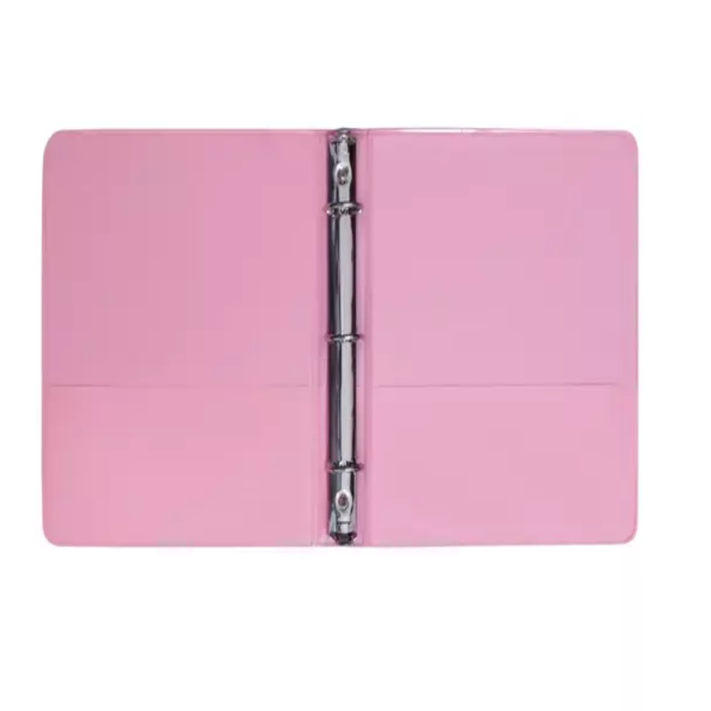 Carpeta Panoramica/Kima/1pulgada/ Rosa Pastel / con 3 aros metalicos Drop009