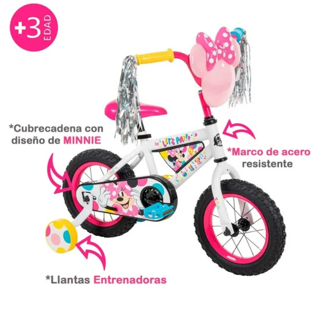Bicicleta Infantil Huffy Disney Minnie Rodada 12 Drop002