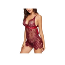 Baby Doll Lencería Sexy Encaje Conjunto Tanga Bralett Panty