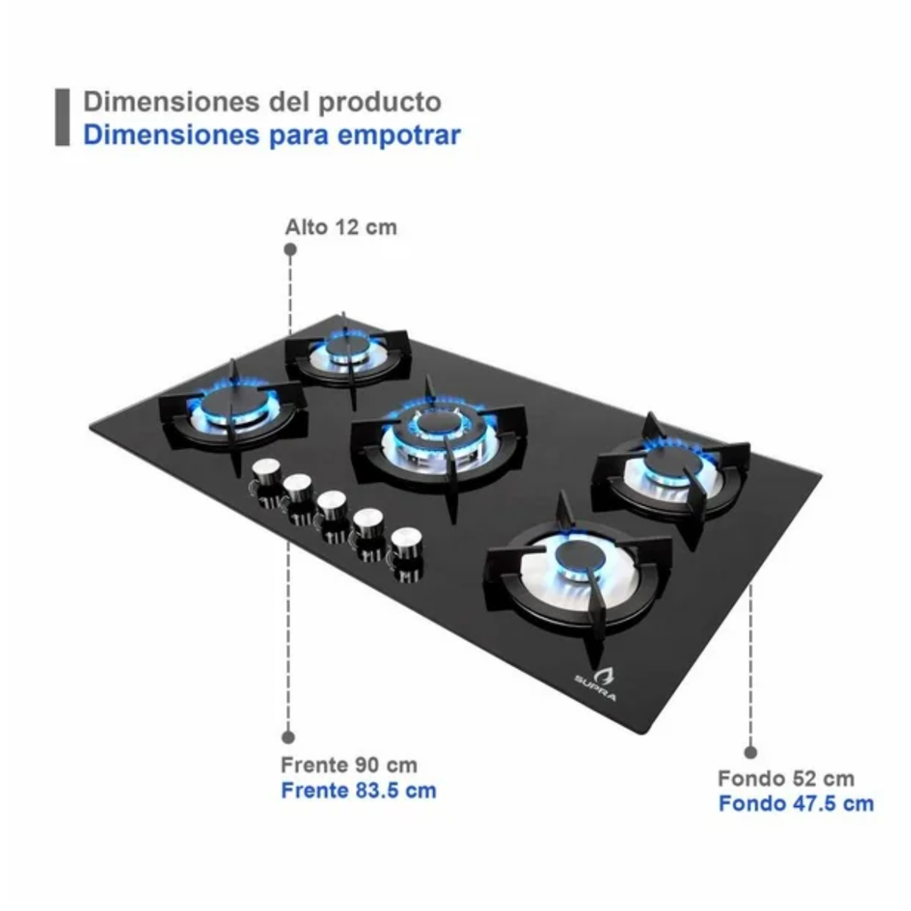 Parrilla a Gas Supra Onix 90 de 5 Quemadores Drop002