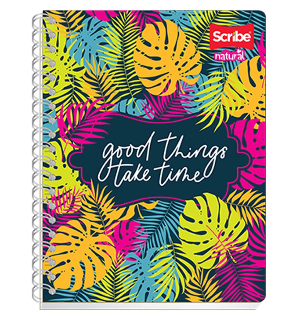 Cuaderno Francés Espiral Doble Natural Cuadro Chico 100 HojasDrop 009