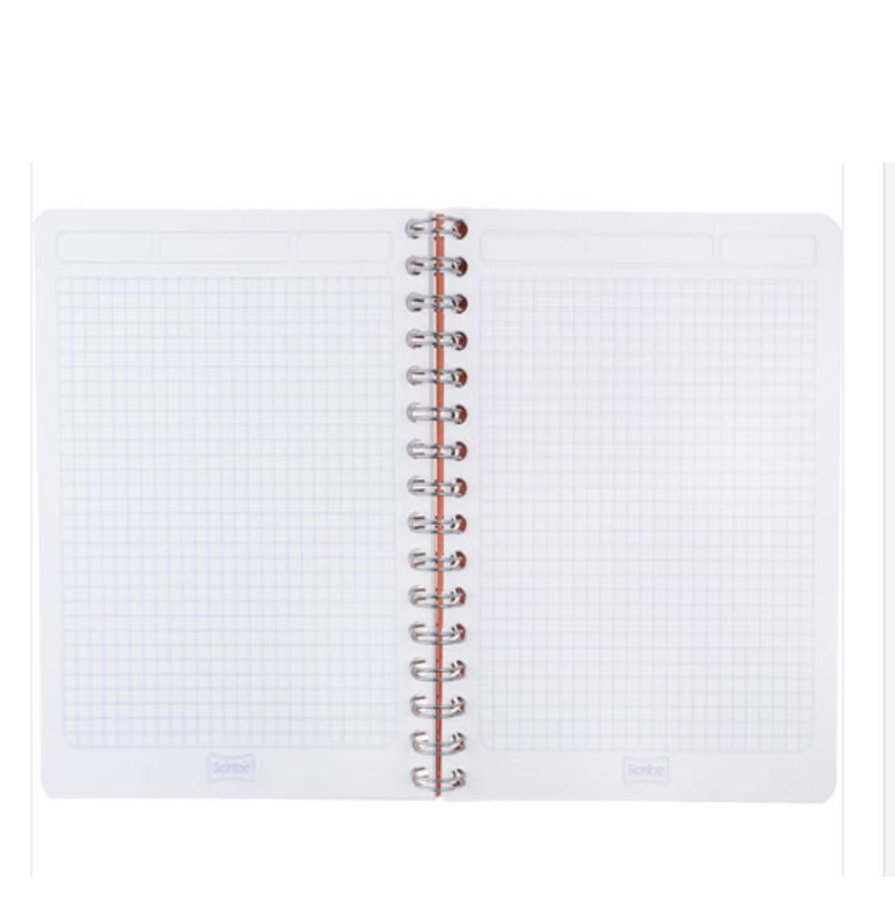 Cuaderno Francés Espiral Doble Natural Cuadro Chico 100 HojasDrop 009