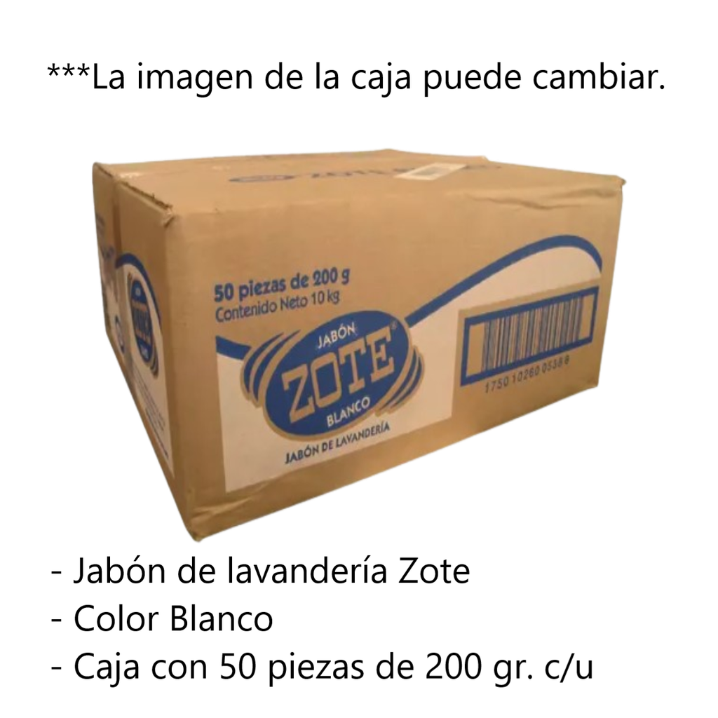 Jabón en Barra Zote 50 Piezas de 200 g. Drop007