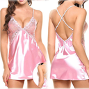 Baby Doll Ladies Sexy Lingerie Model Pink Cruzado