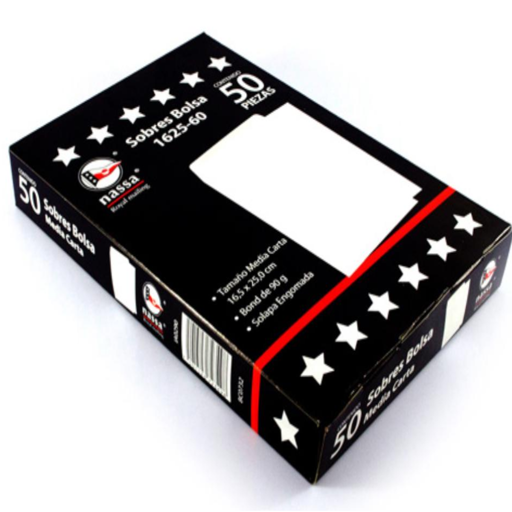 Sobre engomado/ tamaño carta/caja c/50 pzas/Drop 009