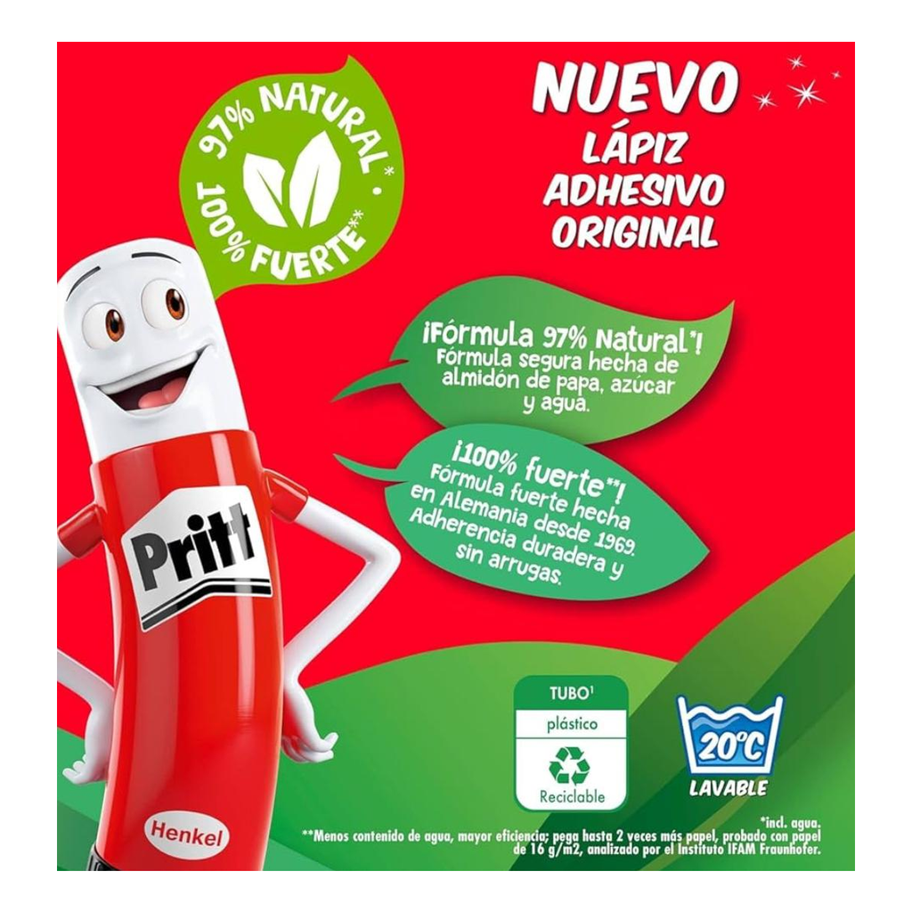 Pegamento lapiz adhesivo/charola C/12 pzas/22grc/u /Drop 009