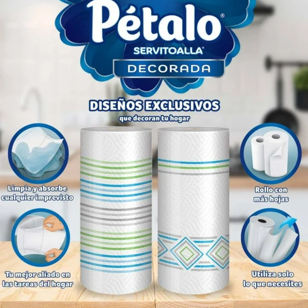 Servitoalla Pétalo Multicorte 6 Rollos de 180 Hojas Drop002