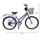 Bicicleta Urbana Huffy Seville Rodada 24 Morado Drop002