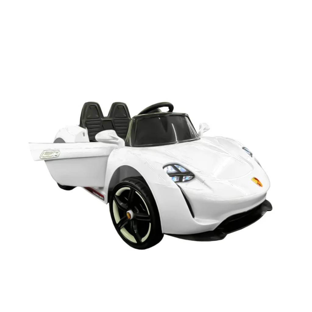 Carrito Eléctrico Para Niños, Deportivo Color Blanco Drop001