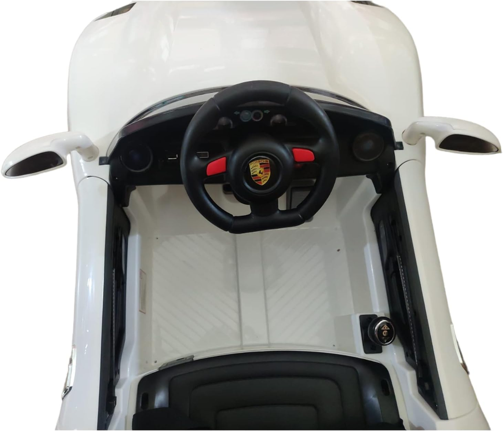 Carrito Eléctrico Para Niños, Deportivo Color Blanco Drop001