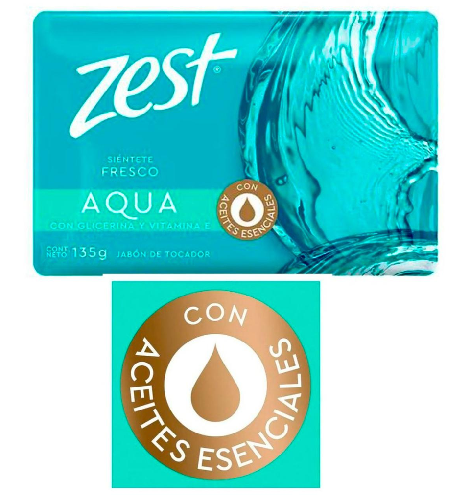 Jabón En Barra Zest Aqua 10 Pzas De 135 G C/u