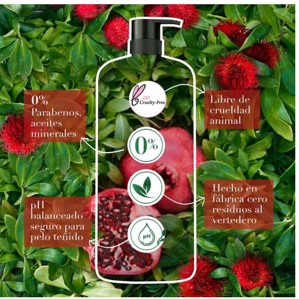 Shampoo HerbalEssences/Aceite de Ricino-Granada/1Lt/Dr0p002