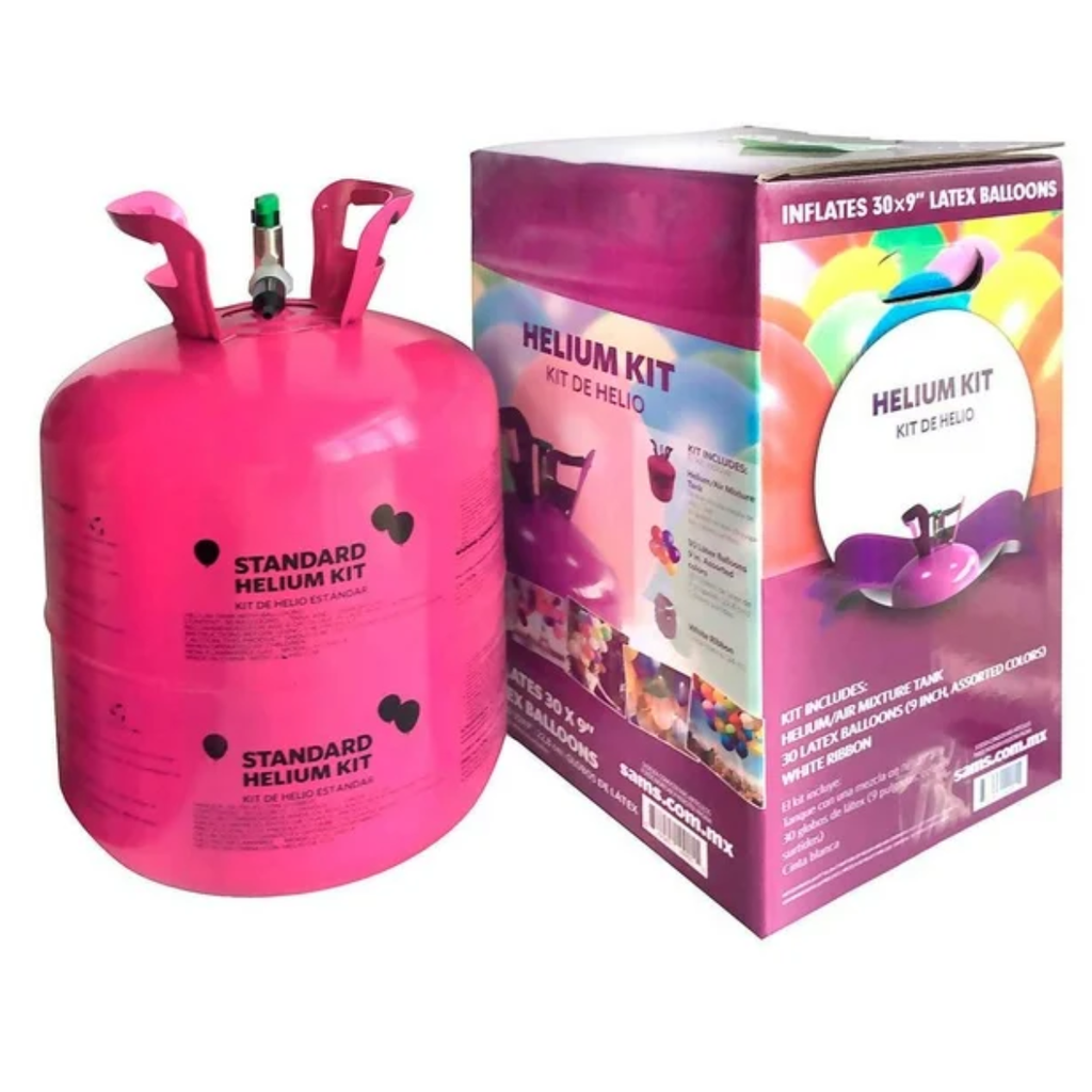 Tanque De Helio Con 30 Globos De Látex Drop002