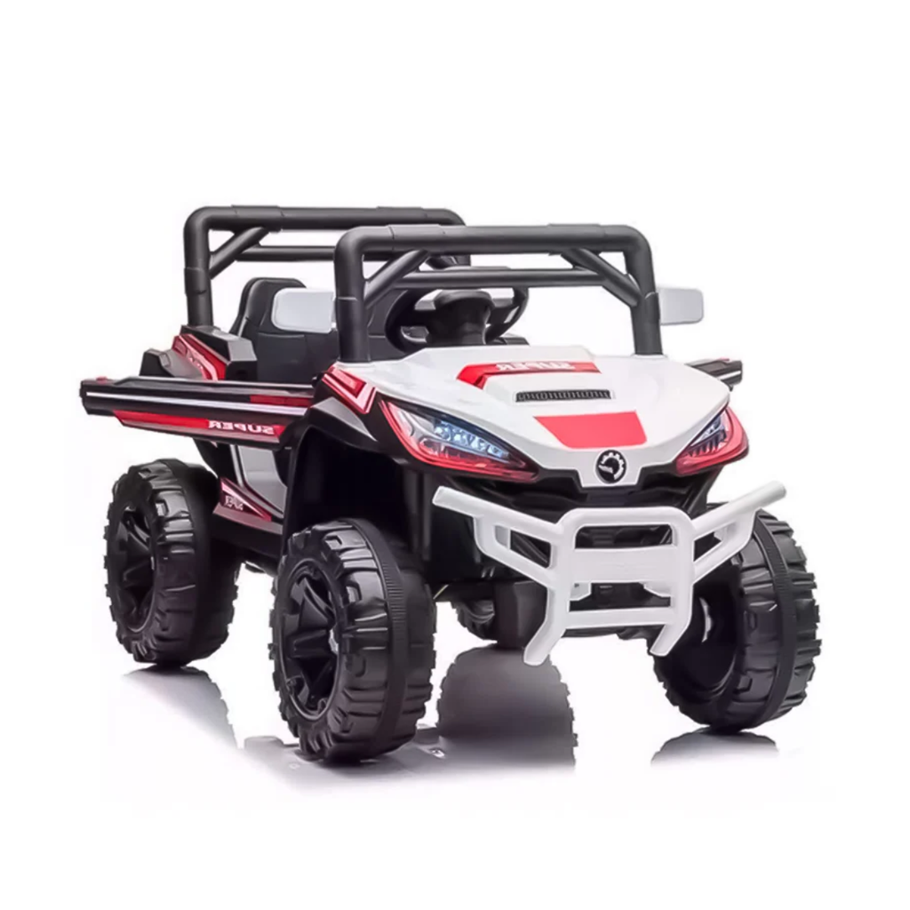 Coche Eléctrico Todoterreno Para Niños Blanco Drop001