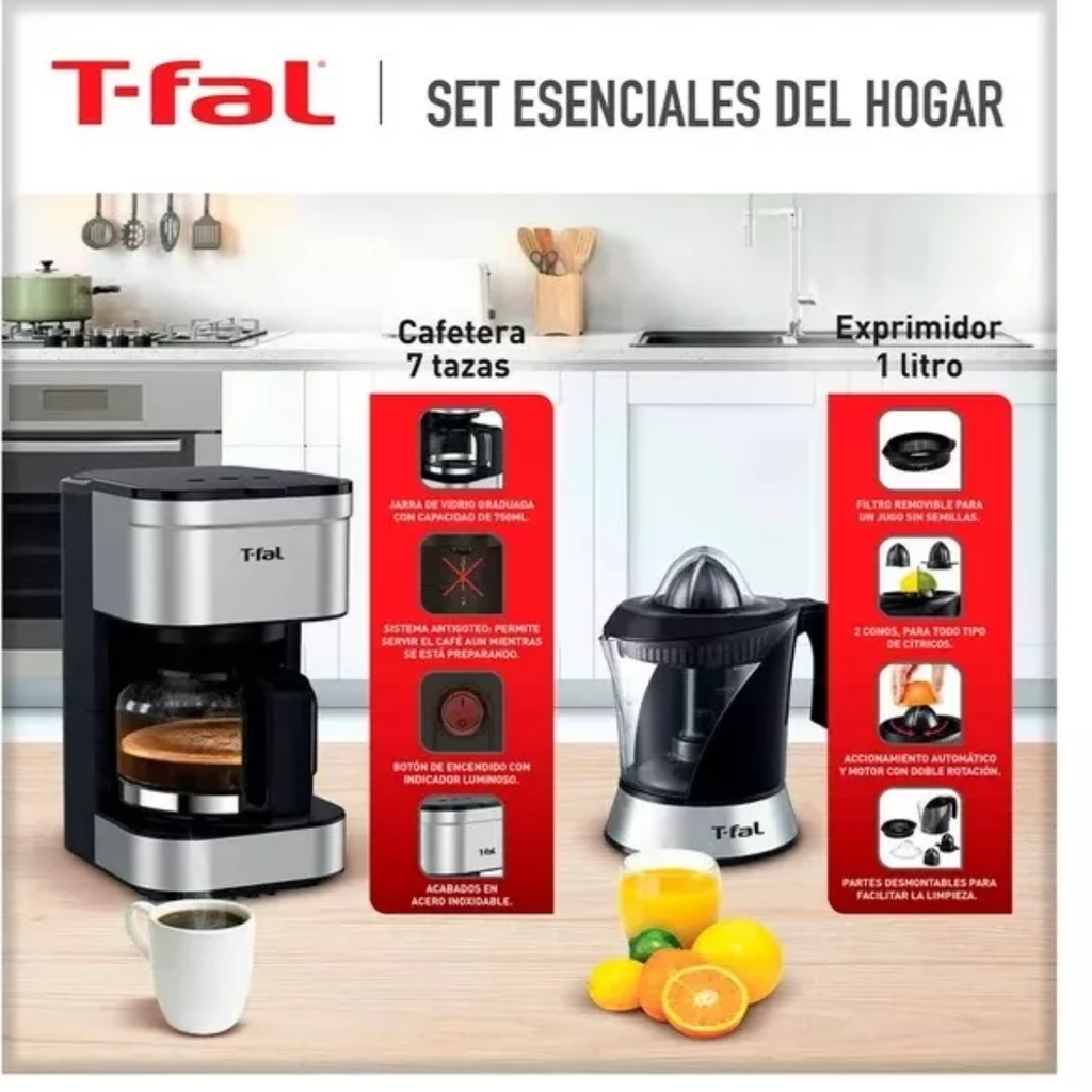 Combo de Electrodomésticos Cafetera,Licuadora,Plancha,Exprimidor Drop 002
