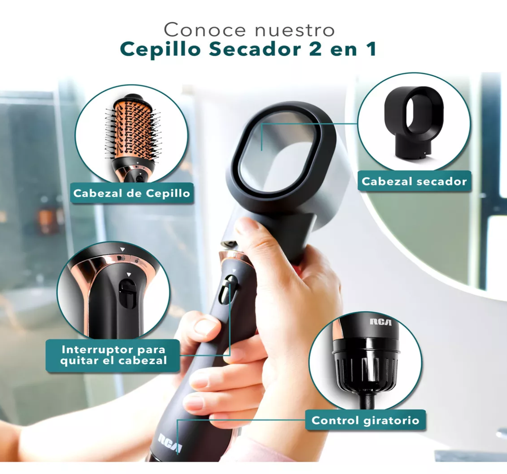 Cepillo Secador RCA Cabezal Intercambiable Drop 002