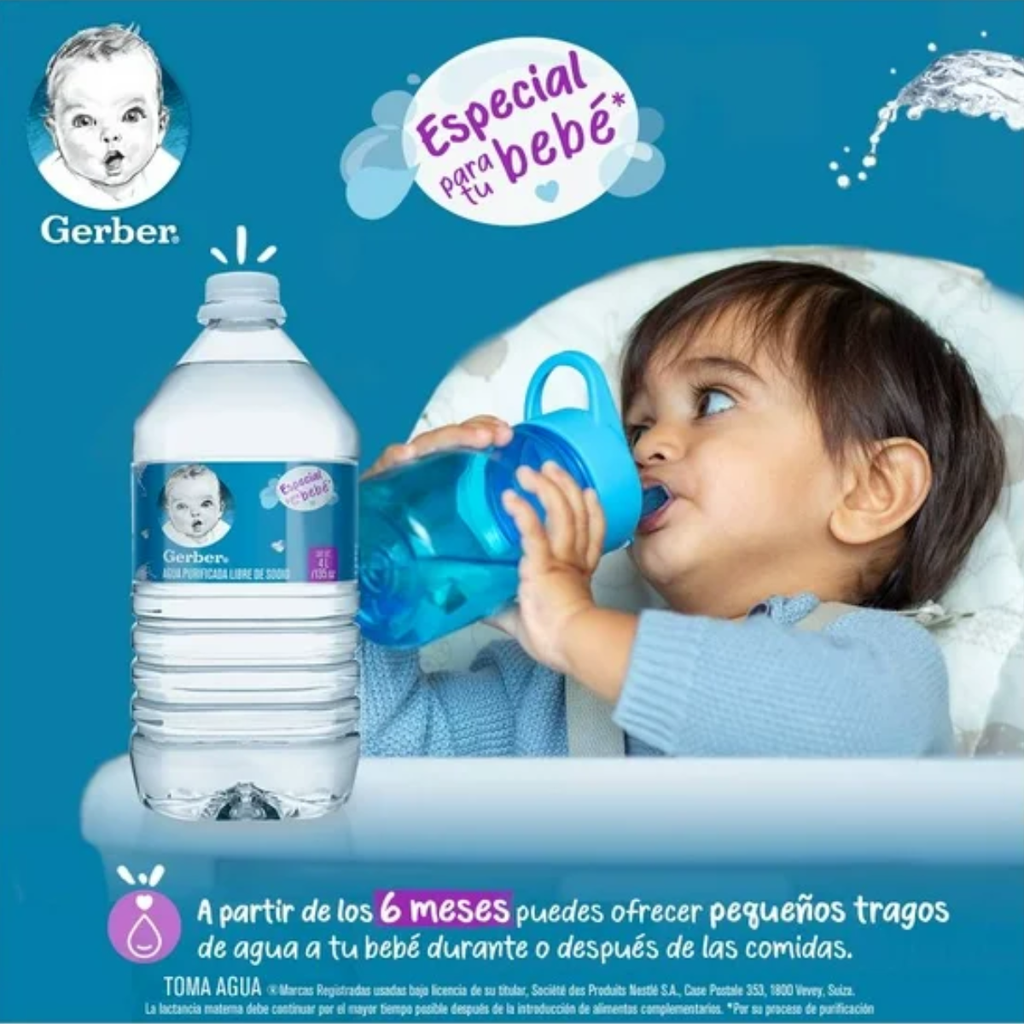 Agua Purificada Gerber 6 Botellas De 4 L Drop002