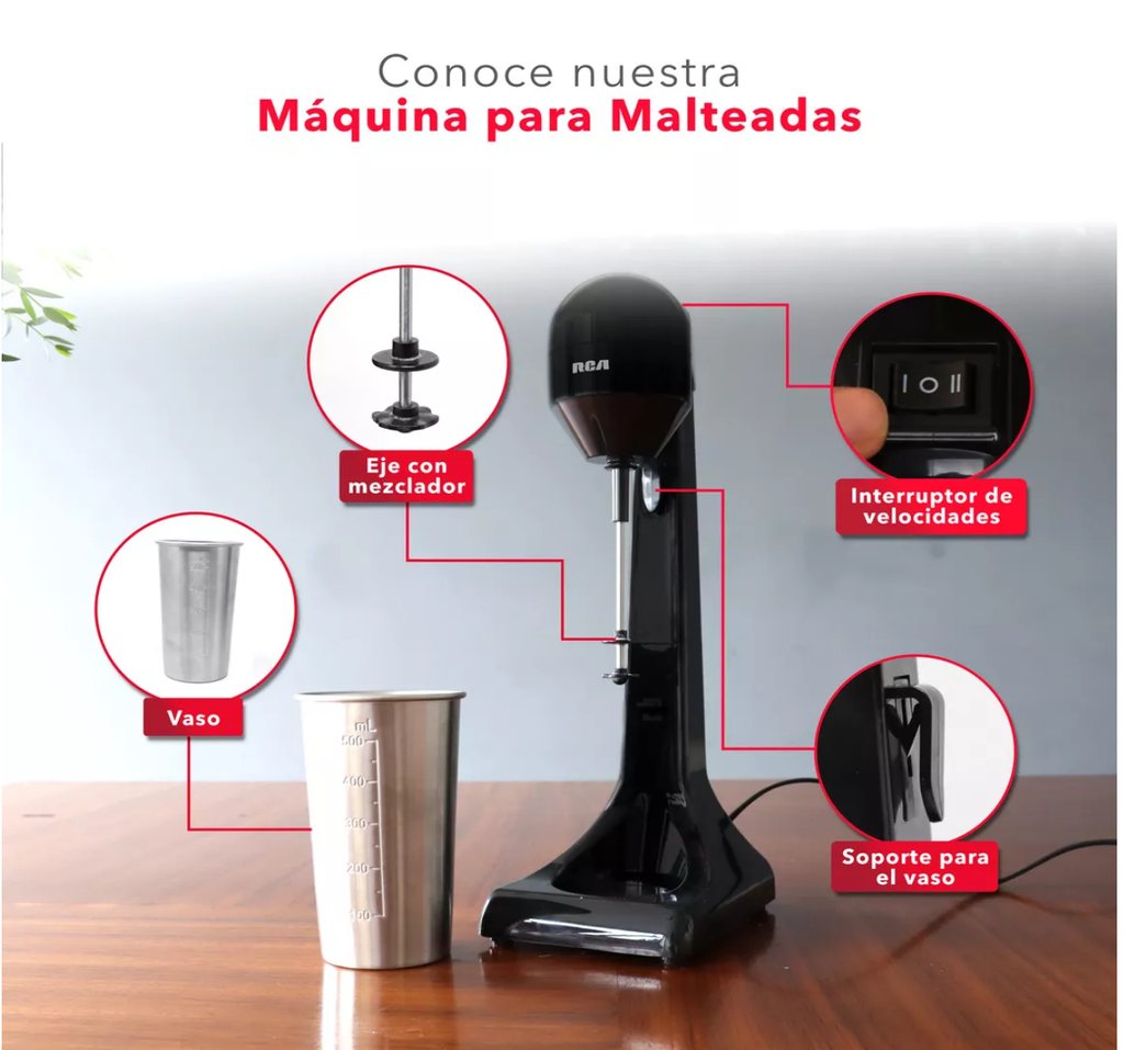 Maquina Para Hacer Malteadas Color Negro Drop 002