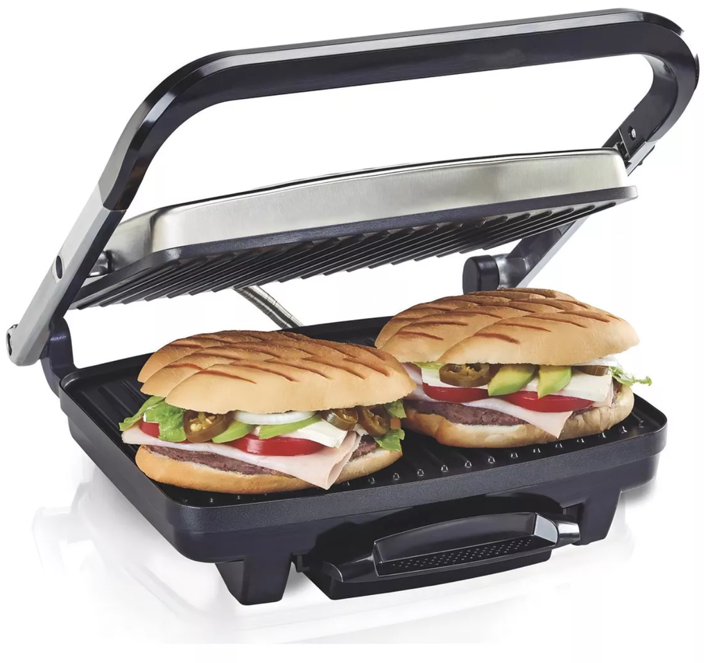 Parrilla Sandwichera Acero Inoxidable Color Plateado Drop002
