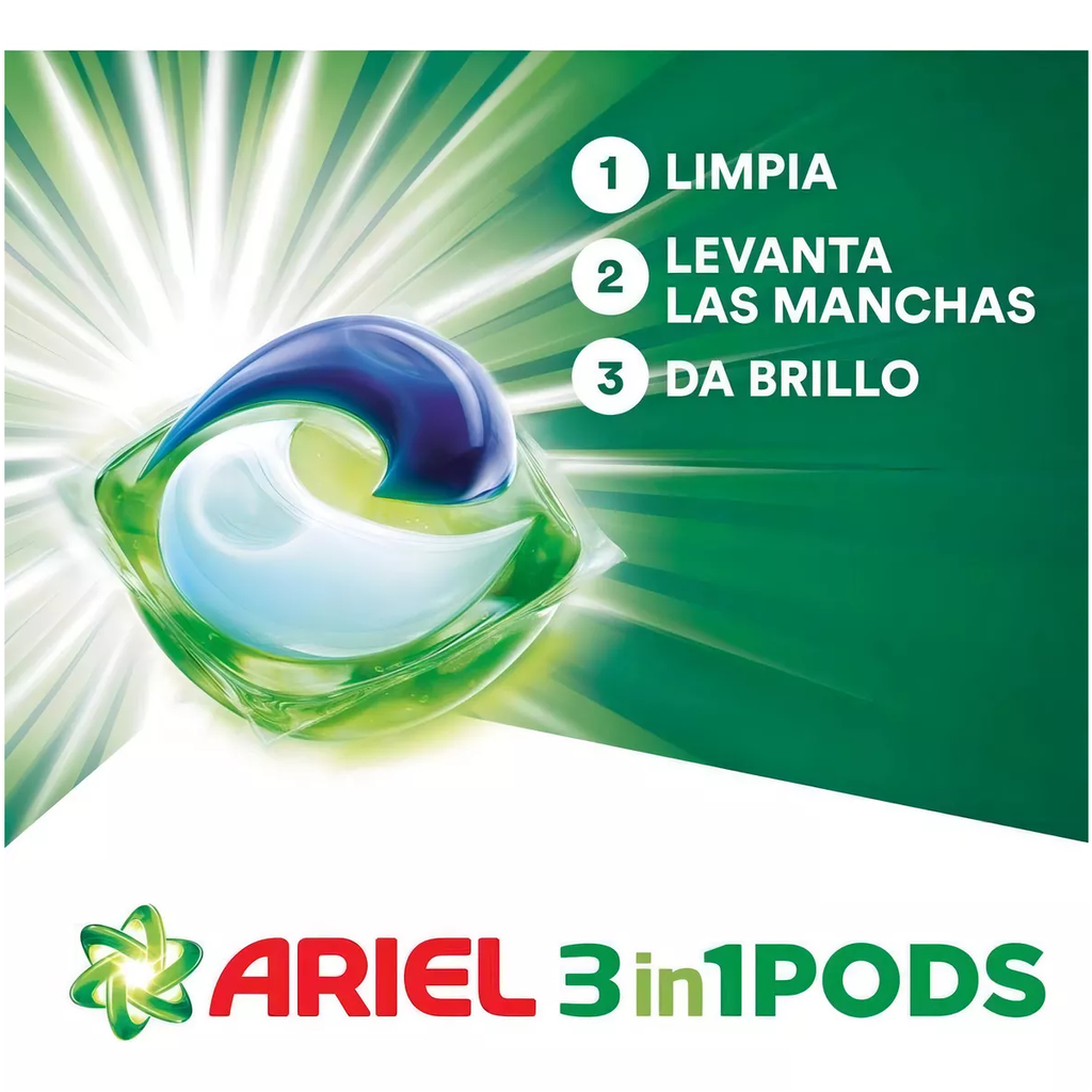 Detergente En Cápsulas Ariel Power  Con 57 Pzas Drop 002