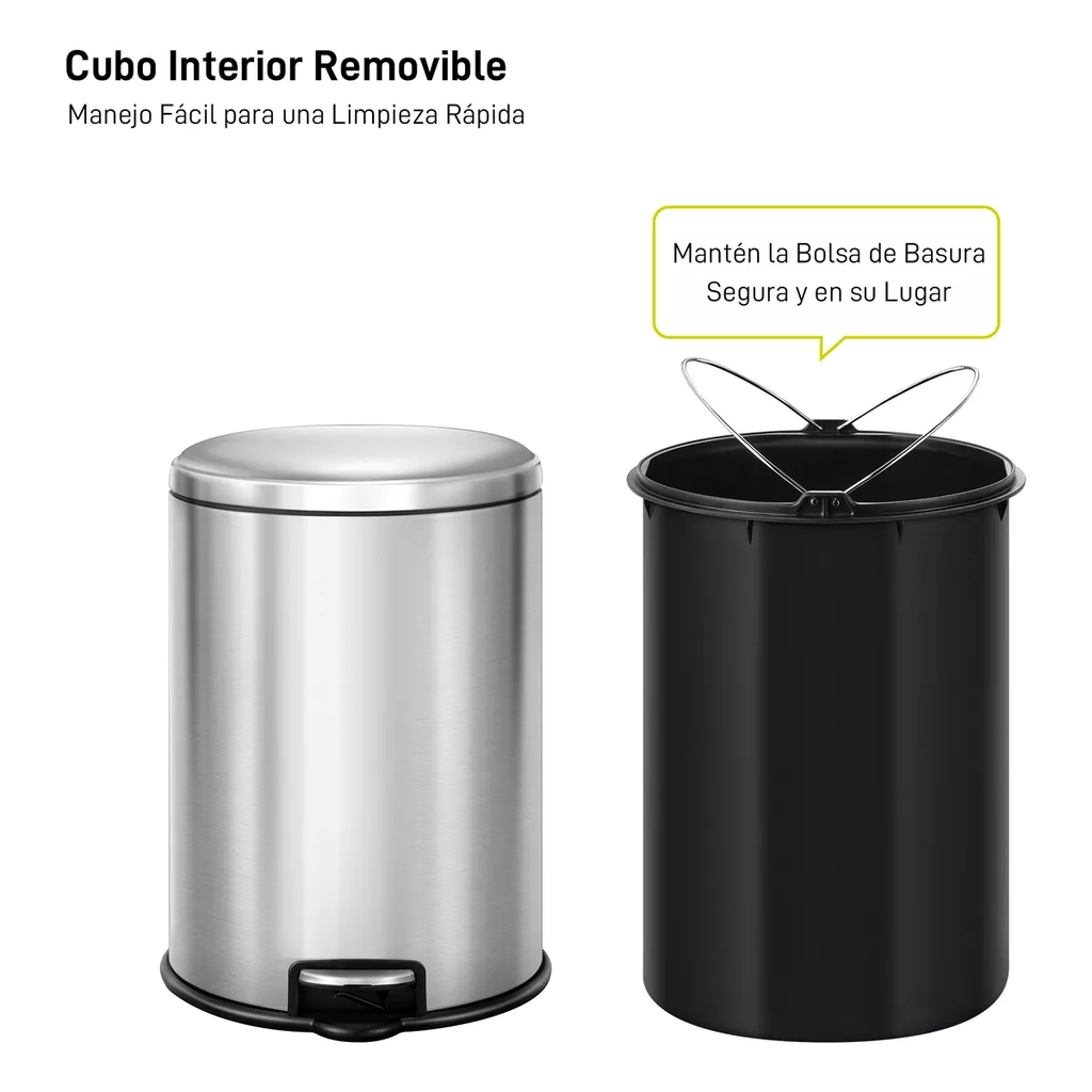 Bote de Basura Eko de Pedal 2 pzas de 12 L c/u Drop 002