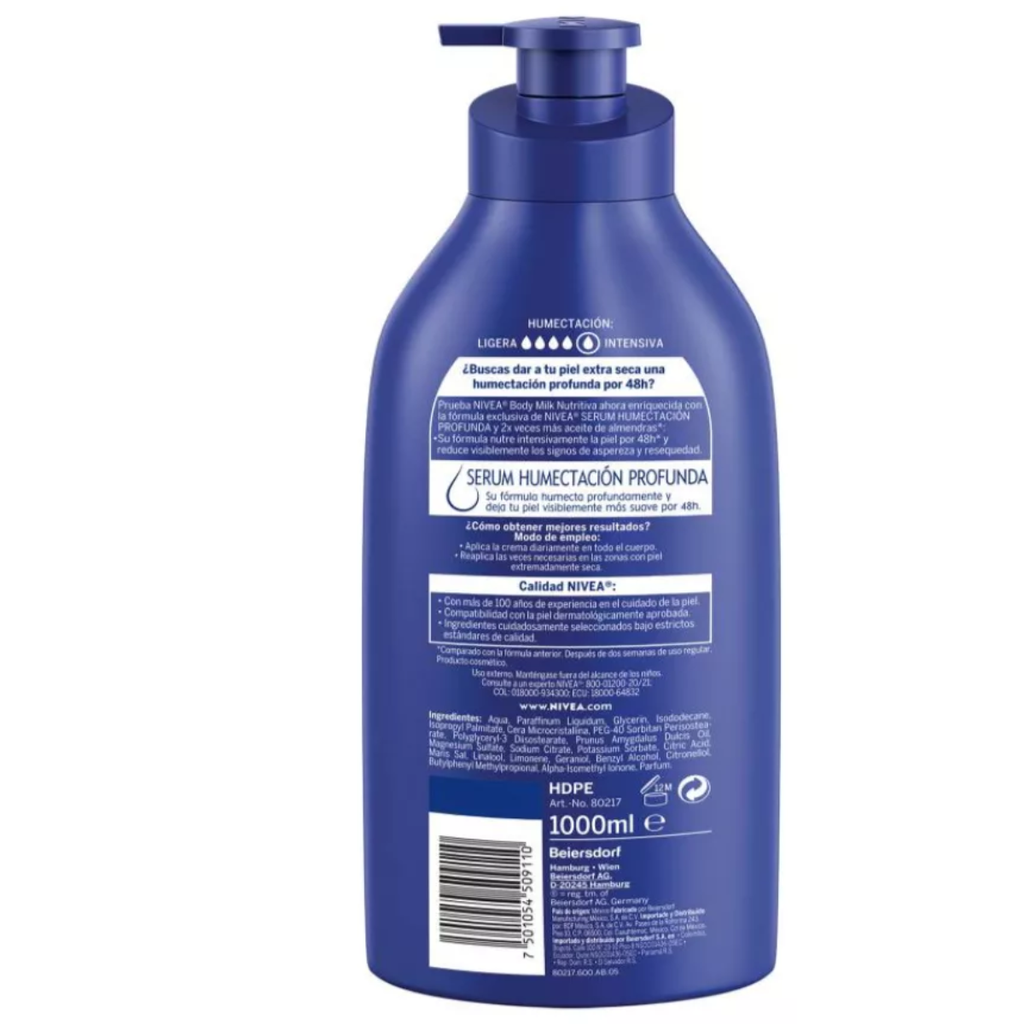 Crema Corporal Nivea Piel Extra Seca 1 Litro Drop 002