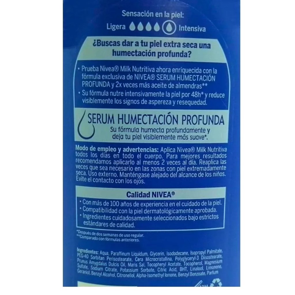 Crema Corporal Nivea Piel Extra Seca 1 Litro Drop 002