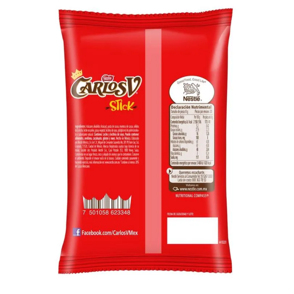 Chocolate Carlos V Stick 55 pzas Drop 002
