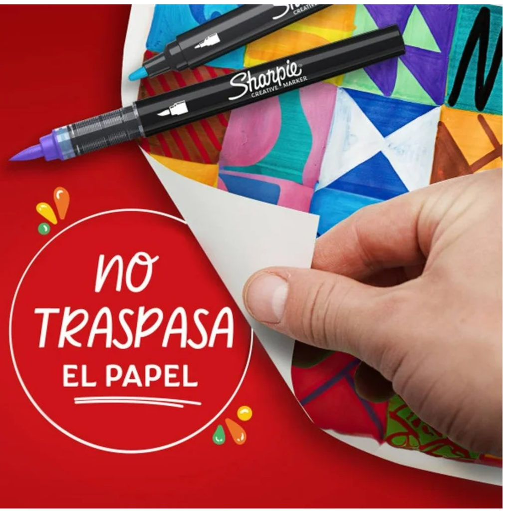 Set de Marcadores Sharpie 5 Punta Bala + 5 Punta Pincel Drop002