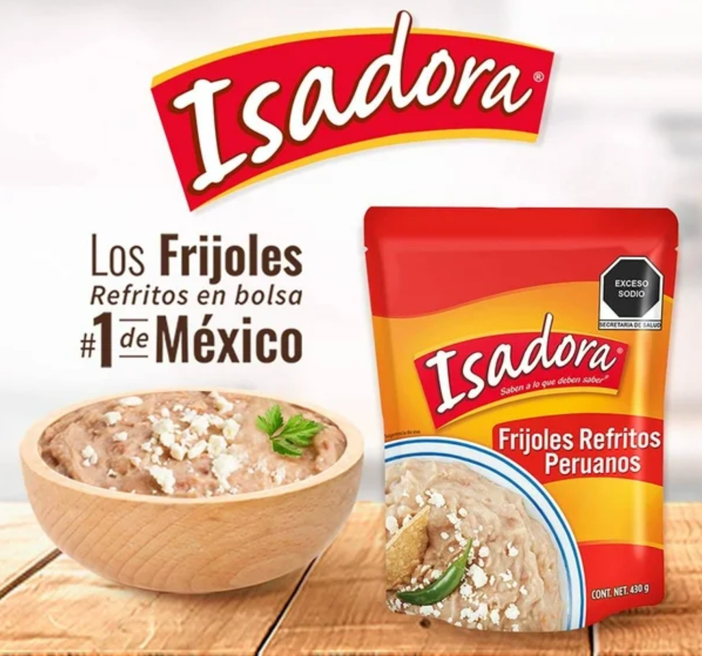 Frijoles Isadora Peruanos Refritos 6 pzas de 430 g c/u Drop 002