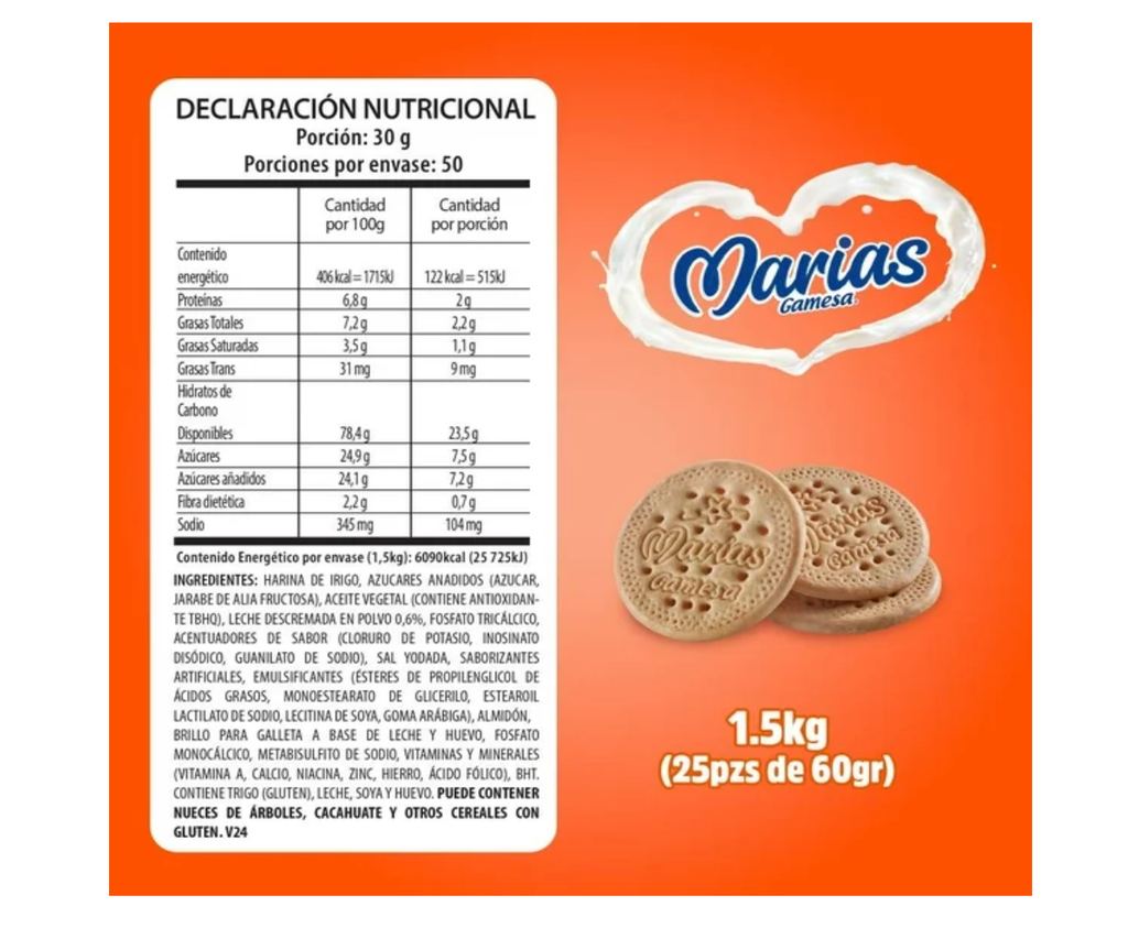 Pack Galletas Marías Gamesa con 25rollos de 60g  Drop 002