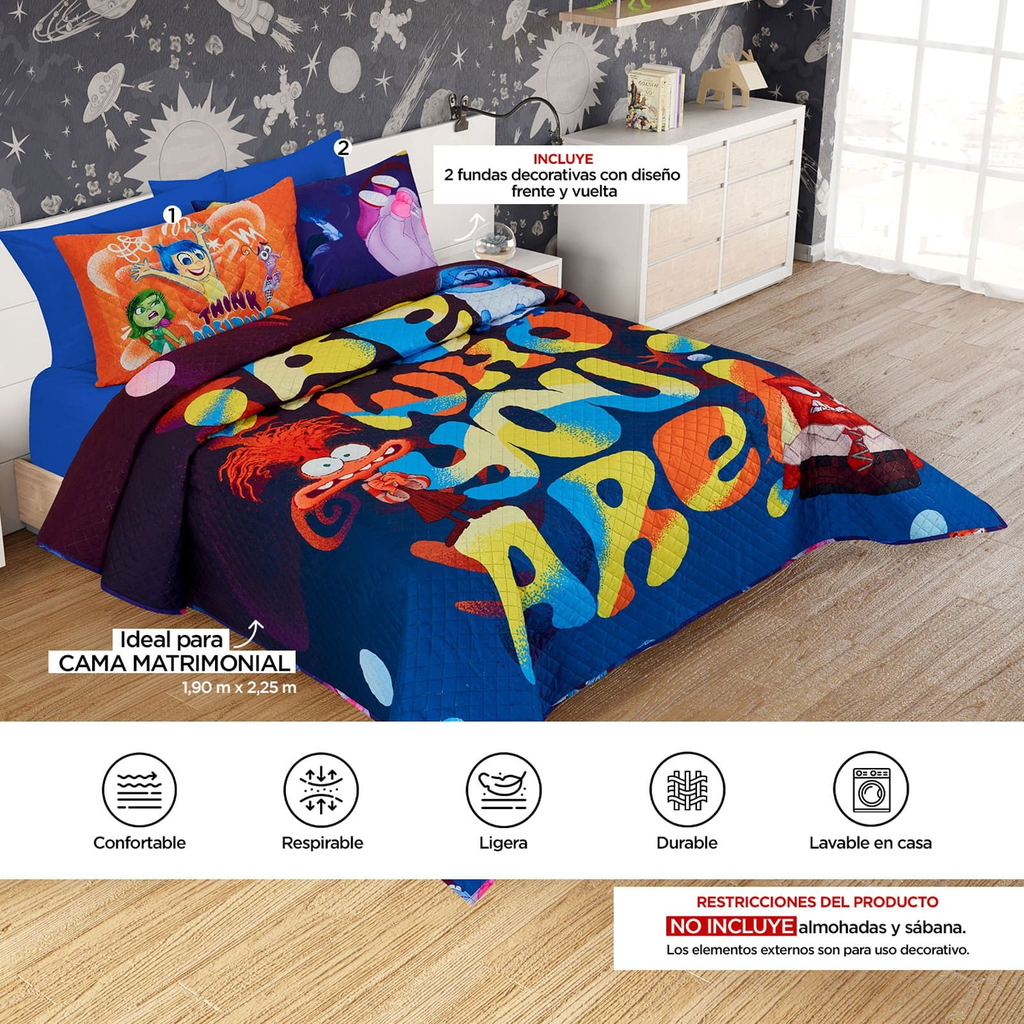 Set de Edrecolcha Matrimonial 3 pzas Drop002