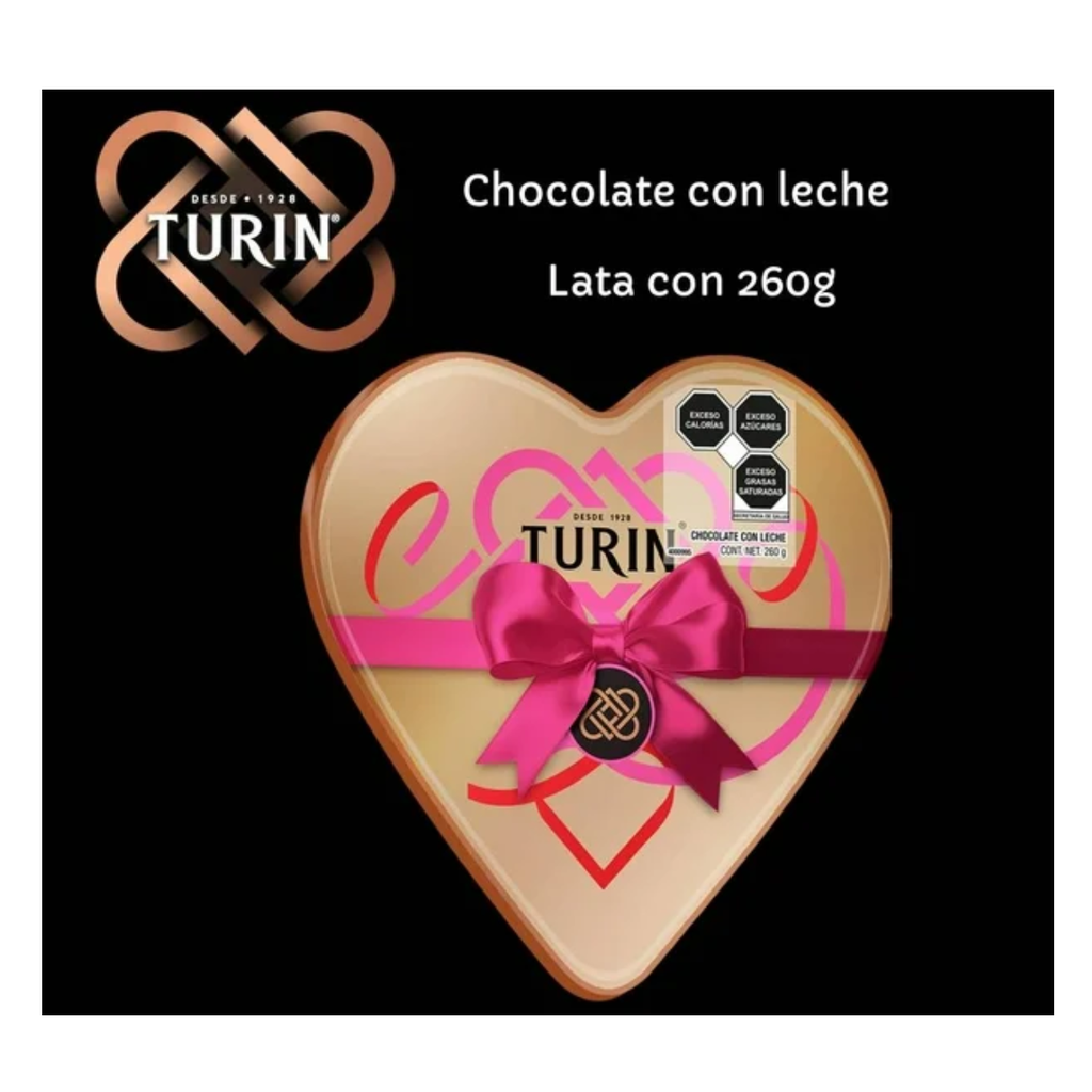 Chocolate Turin Lata De Corazón 260 g Drop002