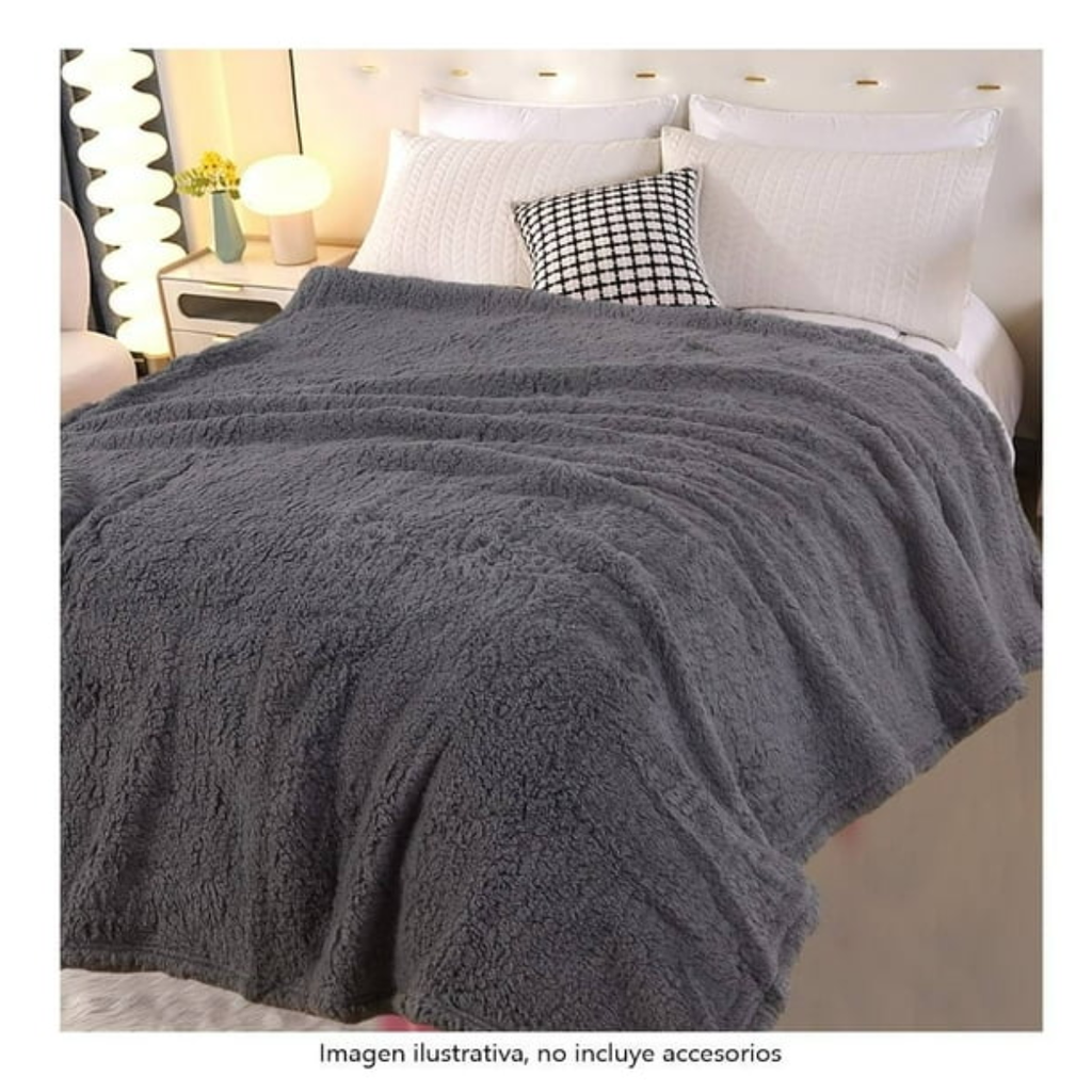 Frazada Mainstays Sherpa Gris Drop004