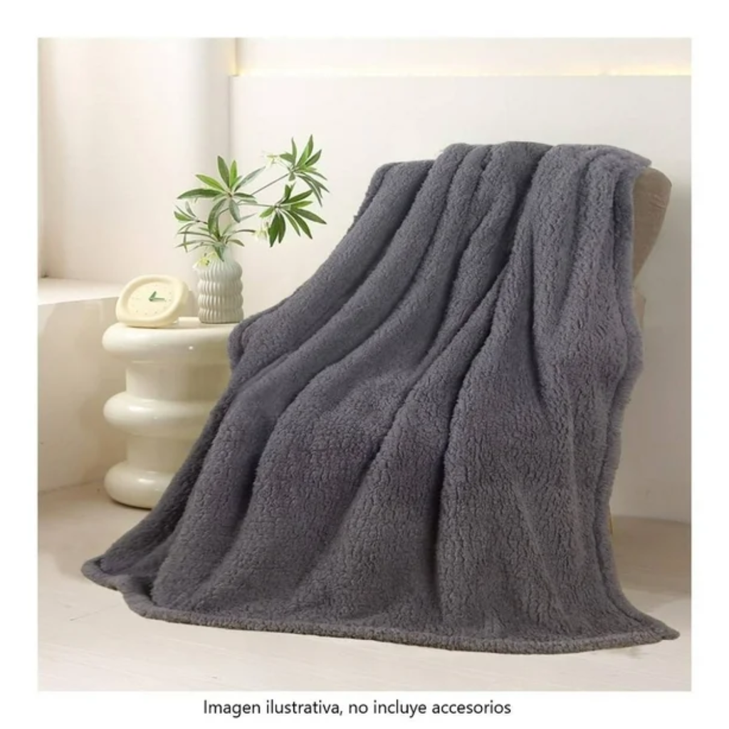 Frazada Mainstays Sherpa Gris Drop004