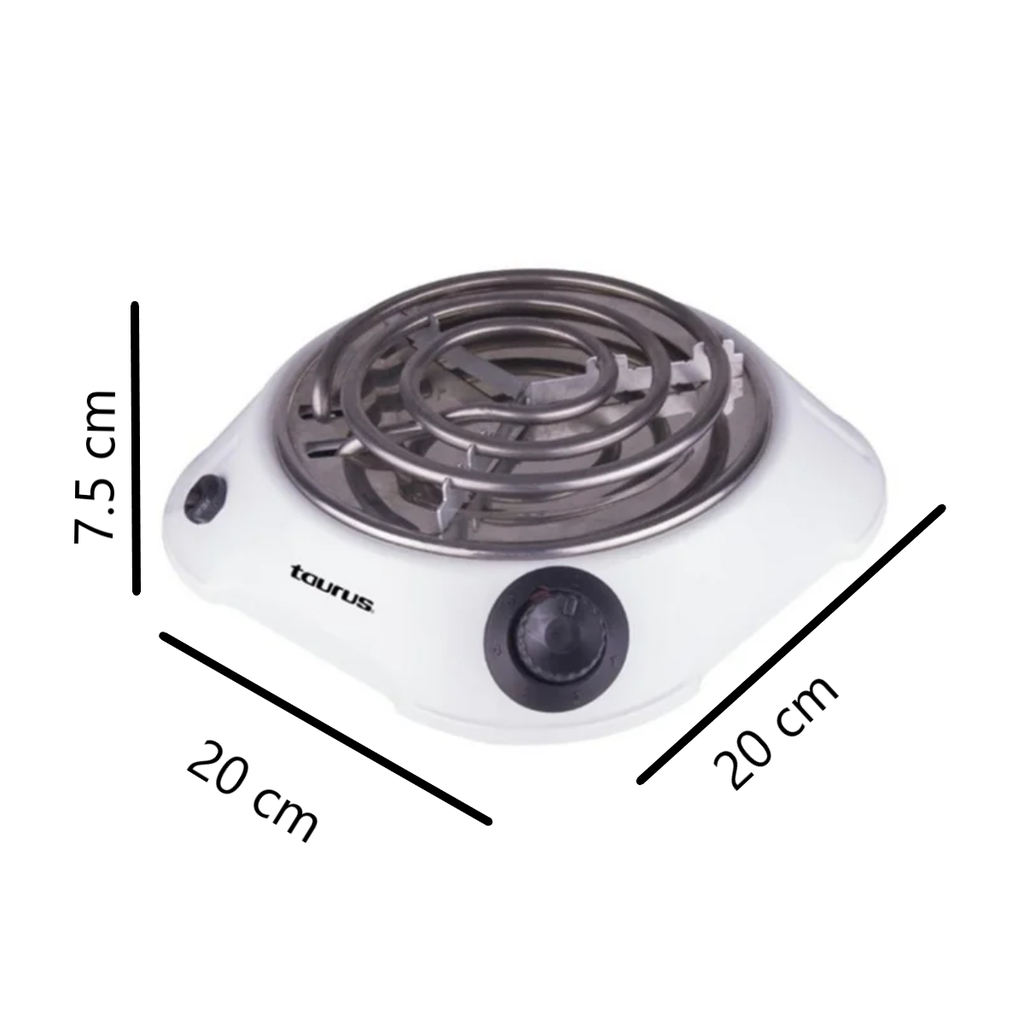 Parrilla Eléctrica Taurus Alpha 1 Quemador Blanca Drop004