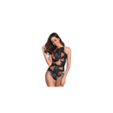 Traje De Baño Bikini Cintura Alta De Malla Floral Una Pieza