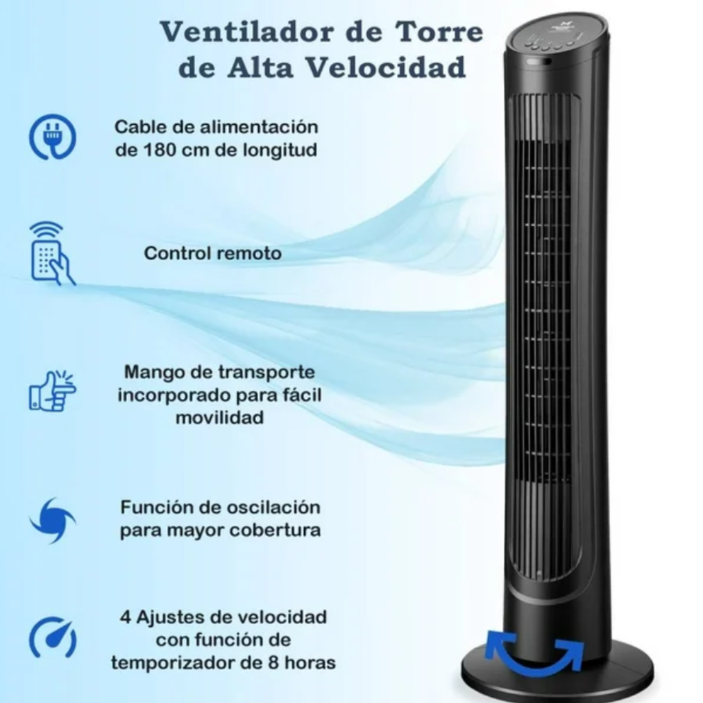 Ventilador de Torre  de Alta Velocidad 40 Pulgadas Drop002