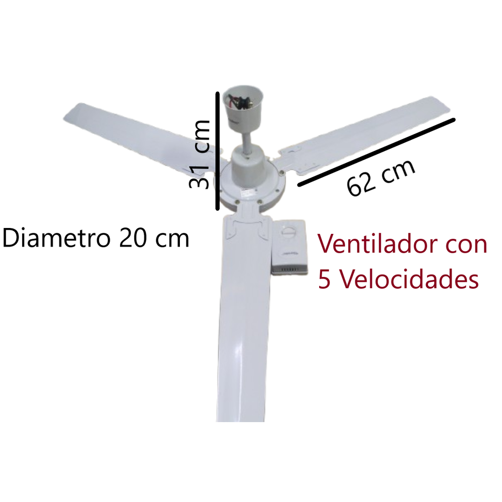 Ventilador De Techo Con 5 Velocidades Sanelec 127 V