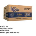 Papel Higiénico Jumbo Fapsa C/6 700 Metros H.S. Drop007